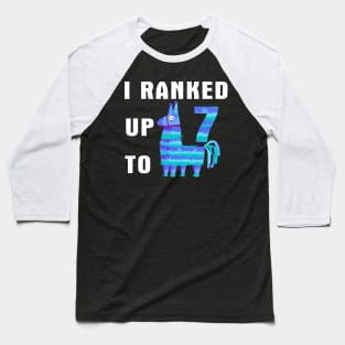 I Ranked Up To 7 Birthday Video Game Llama Baseball T-Shirt